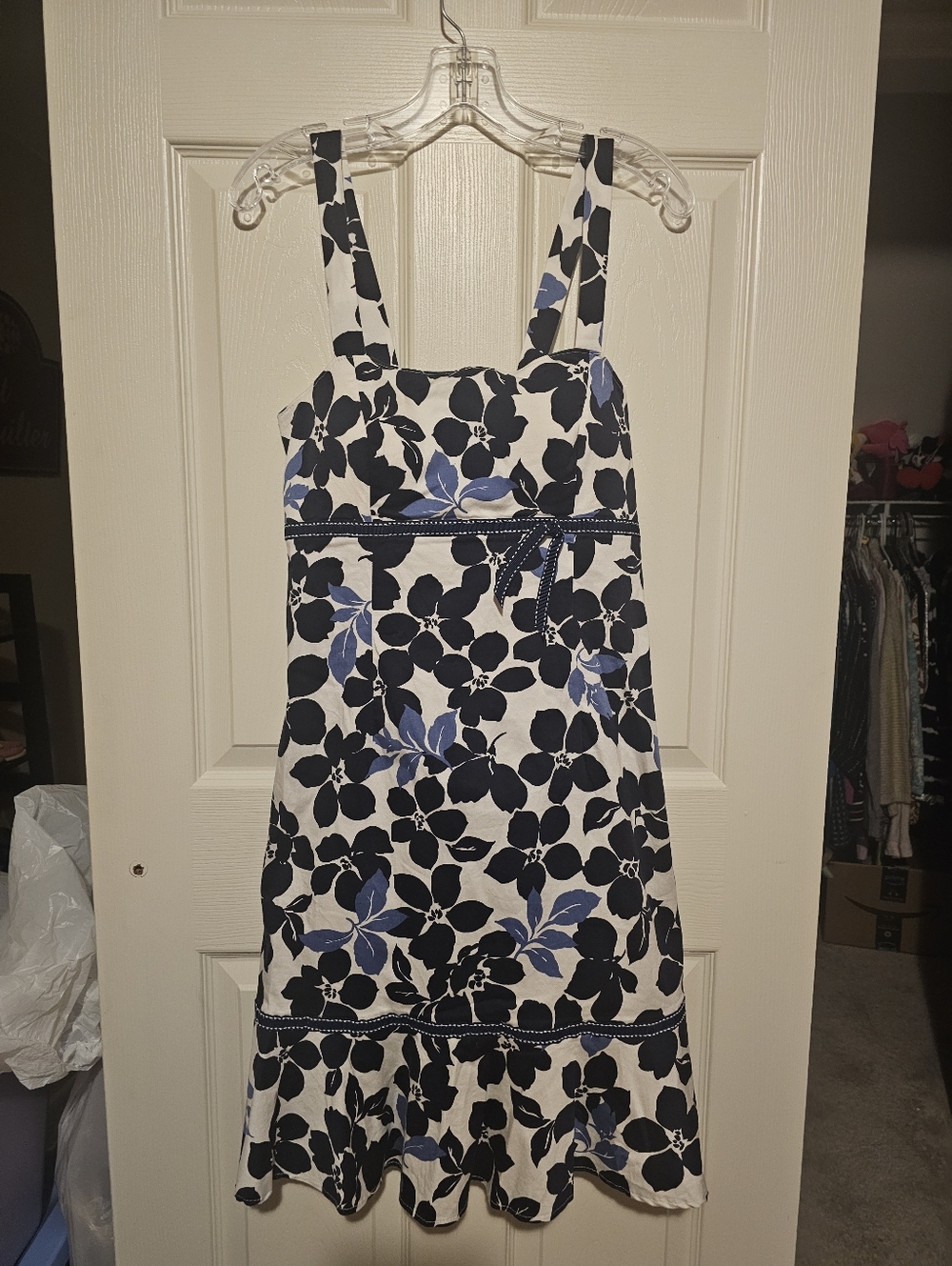 Madison Leigh Navy and White Floral Midi Sundress